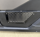 Polaris Xpedition Vented Lower Doors Inserts by AJK Offroad Close Up of Rear Door In Silver