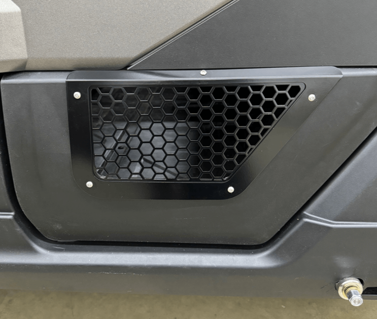 Polaris Xpedition Vented Lower Doors Inserts by AJK Offroad Close Up of Rear Door in Black