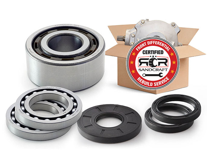 FRONT DIFF RE-BUILD - TURBO S/RS1/PRO XP parts including bearings and seals from Sandcraft Motorsports for UTVs.