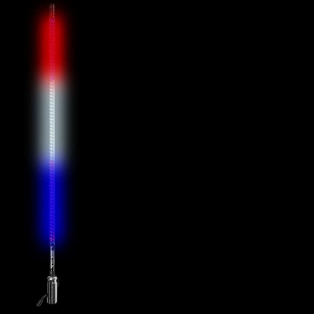 Red/White/Blue Hyper LED Lighted Whip (Single) 5150 Whips