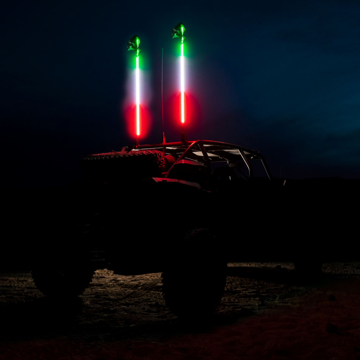 Red/White/Green Hyper LED Lighted Whip 5150 Whips