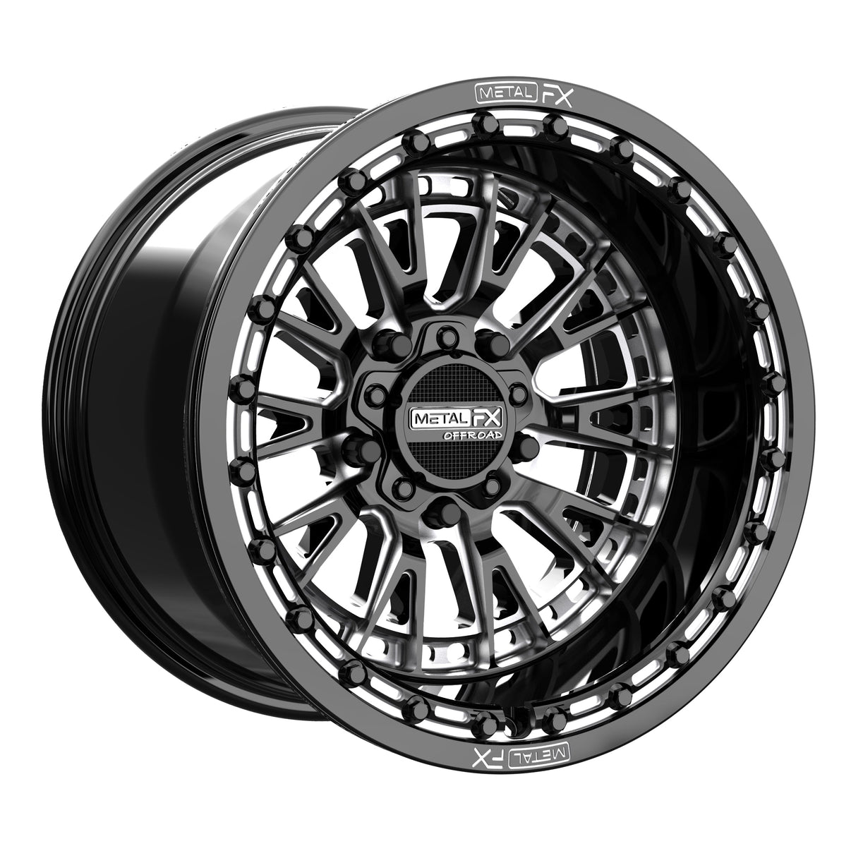 Slayer R UTV Beadlock Wheel (Gloss Black Contrast Cut) Metal FX Offroad