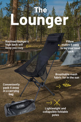 Trail Lounge Chair with Roll Cage Storage Bag UTVMA
