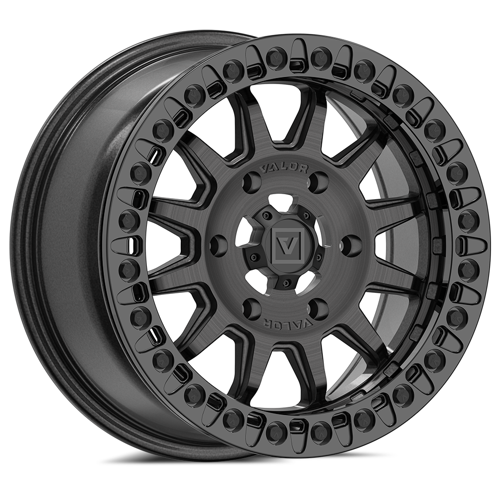 V09 UTV Brushed Charcoal Beadlock Wheel (15x7 40mm 6x139.7) Valor Offroad