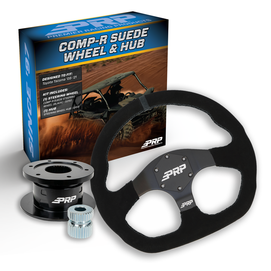Yamaha UTV D-Shape Suede Steering Wheel Kit with Hub PRP