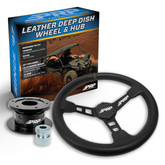 Yamaha UTV Deep Dish Leather Steering Wheel Kit with Hub PRP
