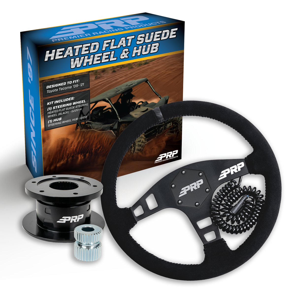 Yamaha UTV Heated Flat Suede Steering Wheel Kit with Hub PRP