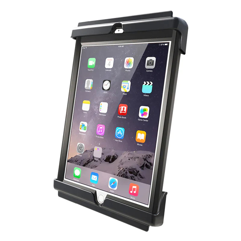 Tab-Tite™ Holder for 9"-10.5" Tablets with Heavy Duty Cases displayed holding a tablet in a secure position.