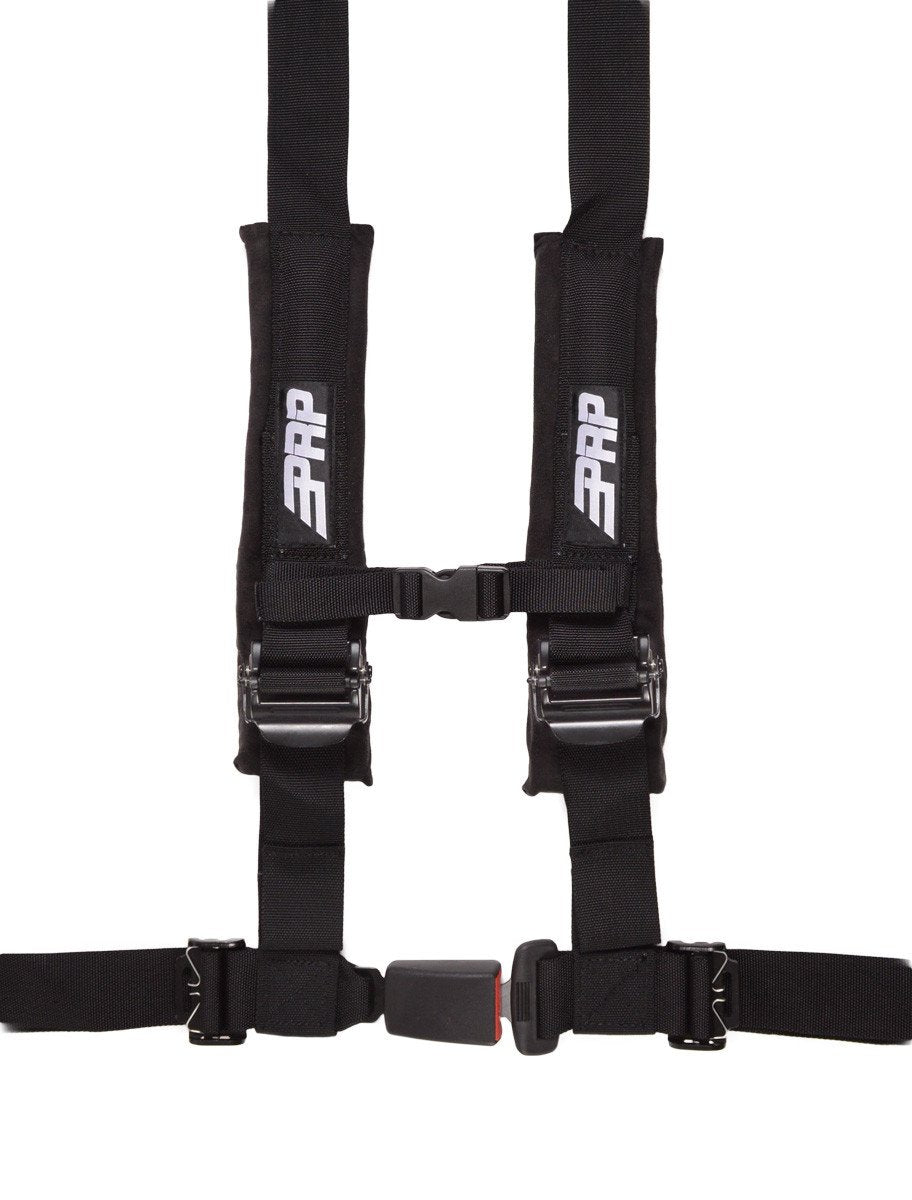 PRP PADDED 4.2 SEAT BELT HARNESS with adjustable straps and black hardware for UTVs.