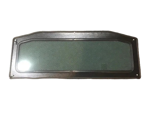 Can-Am Defender Rear Windshield showcasing full safety glass and aluminum frame, ideal for UTV enthusiasts.