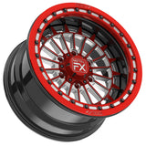 17" Delta 6R | Forged 3-Piece | Beadlock UTV wheel featuring a striking red bead ring and intricate design by Metal FX.