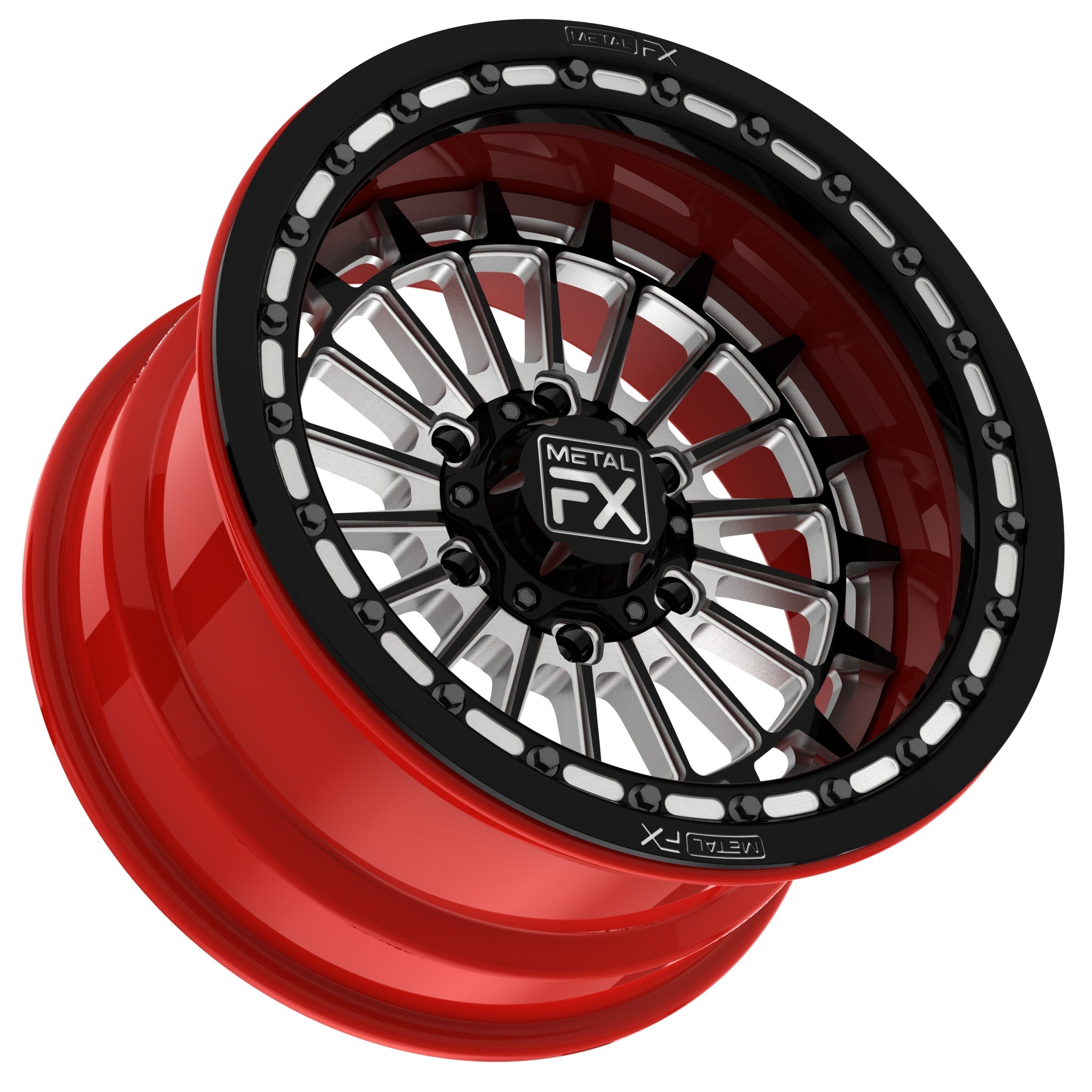 17" Delta 6R | Forged 3-Piece | Beadlock by Metal FX, custom wheels for UTVs and off-road vehicles.