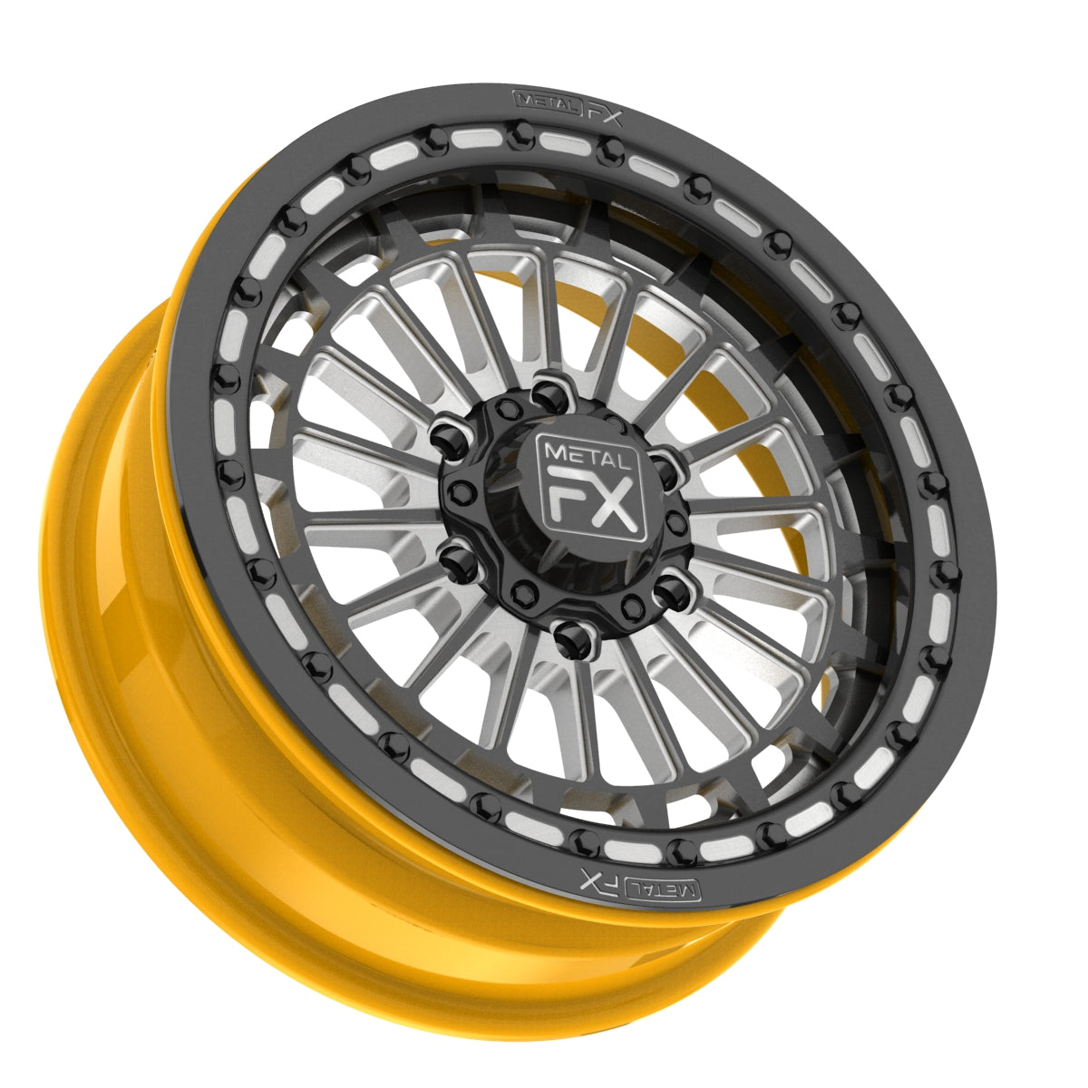 17" Delta 6R | Forged 3-Piece | Beadlock wheel by Metal FX for UTV tuning and off-road performance.