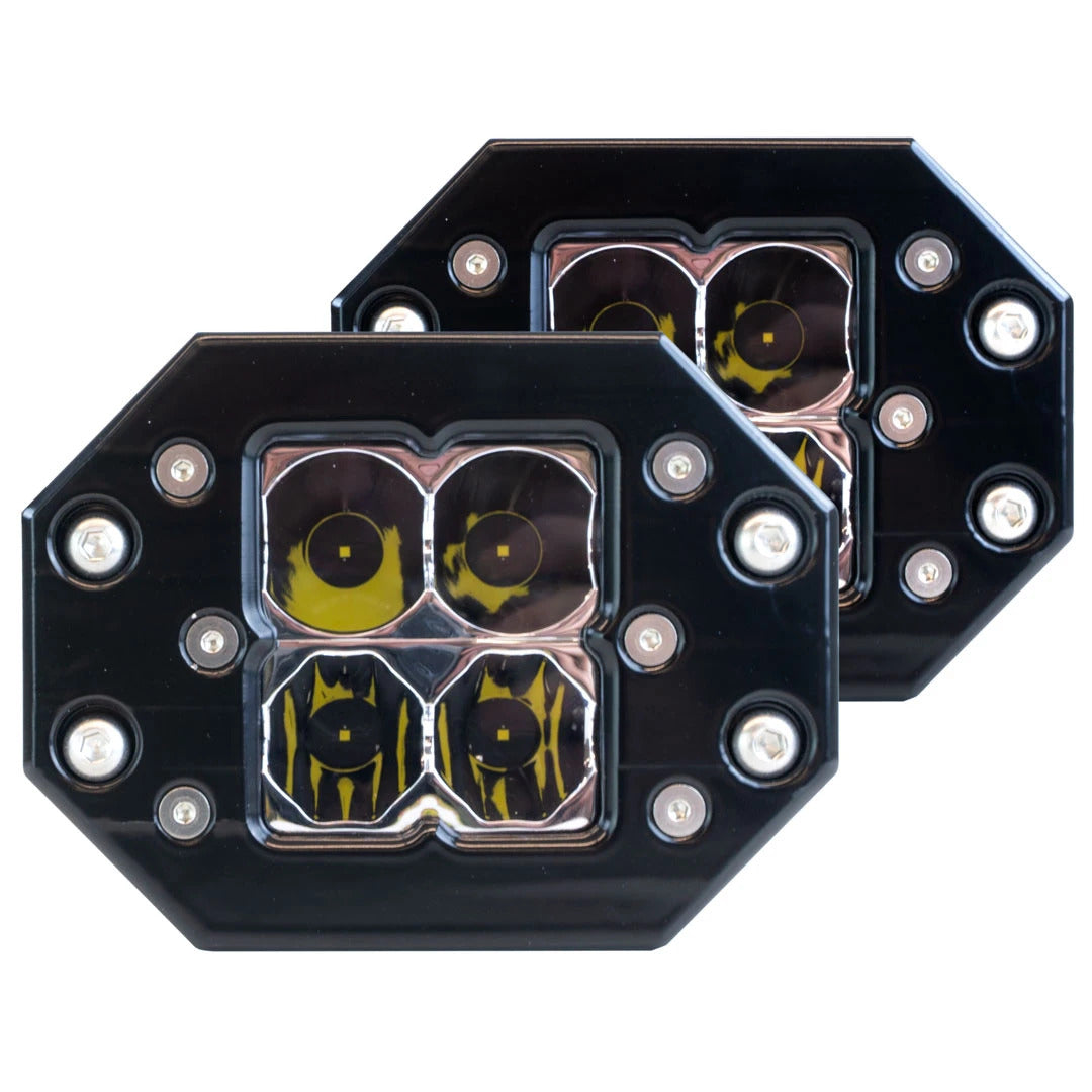 Heretic 6 Series Quattro Light: Flush Mount paired LED lights for UTV Pros, perfect for off-road upgrades and accessories.