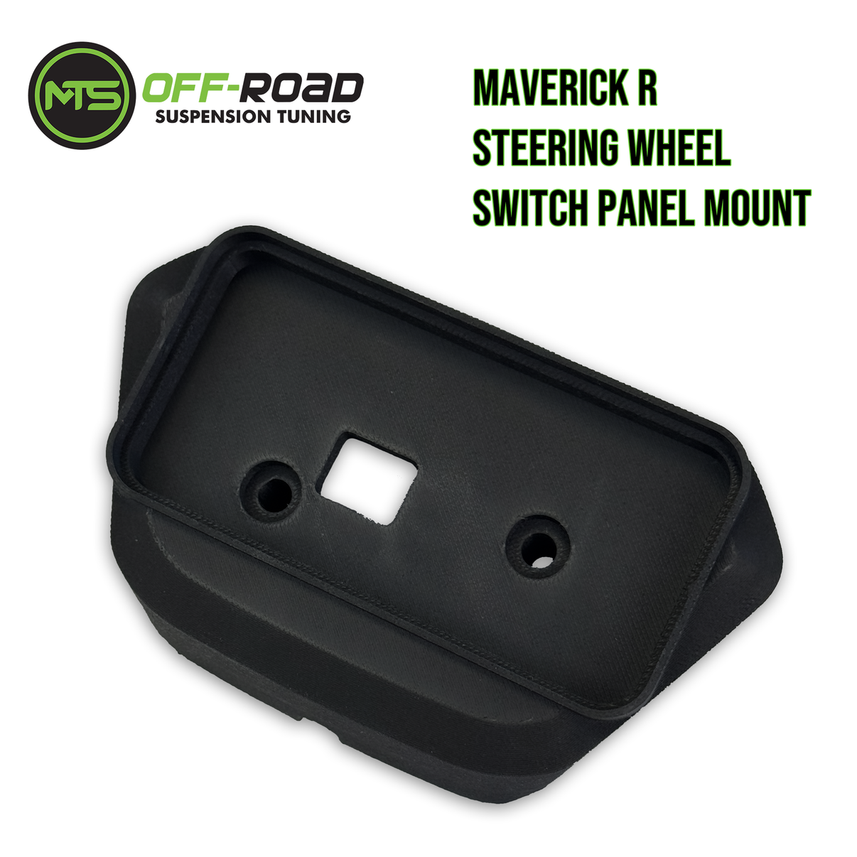 Switch-Pro Steering Wheel Mount for Maverick R designed for UTVs and off-road vehicles, enhancing accessibility and control.