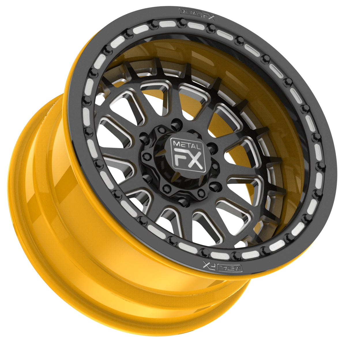 17" Outlaw 6R | Forged 3-Piece | Beadlock custom UTV wheel for off-road performance and style by Metal FX.