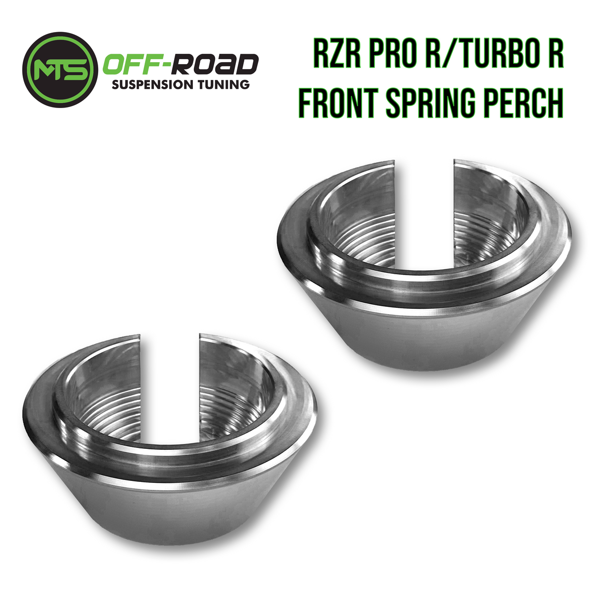 Polaris RZR Pro R/Turbo R Billet Front Spring Perch Collars - Set of 2 for UTV tuning and off-road performance.