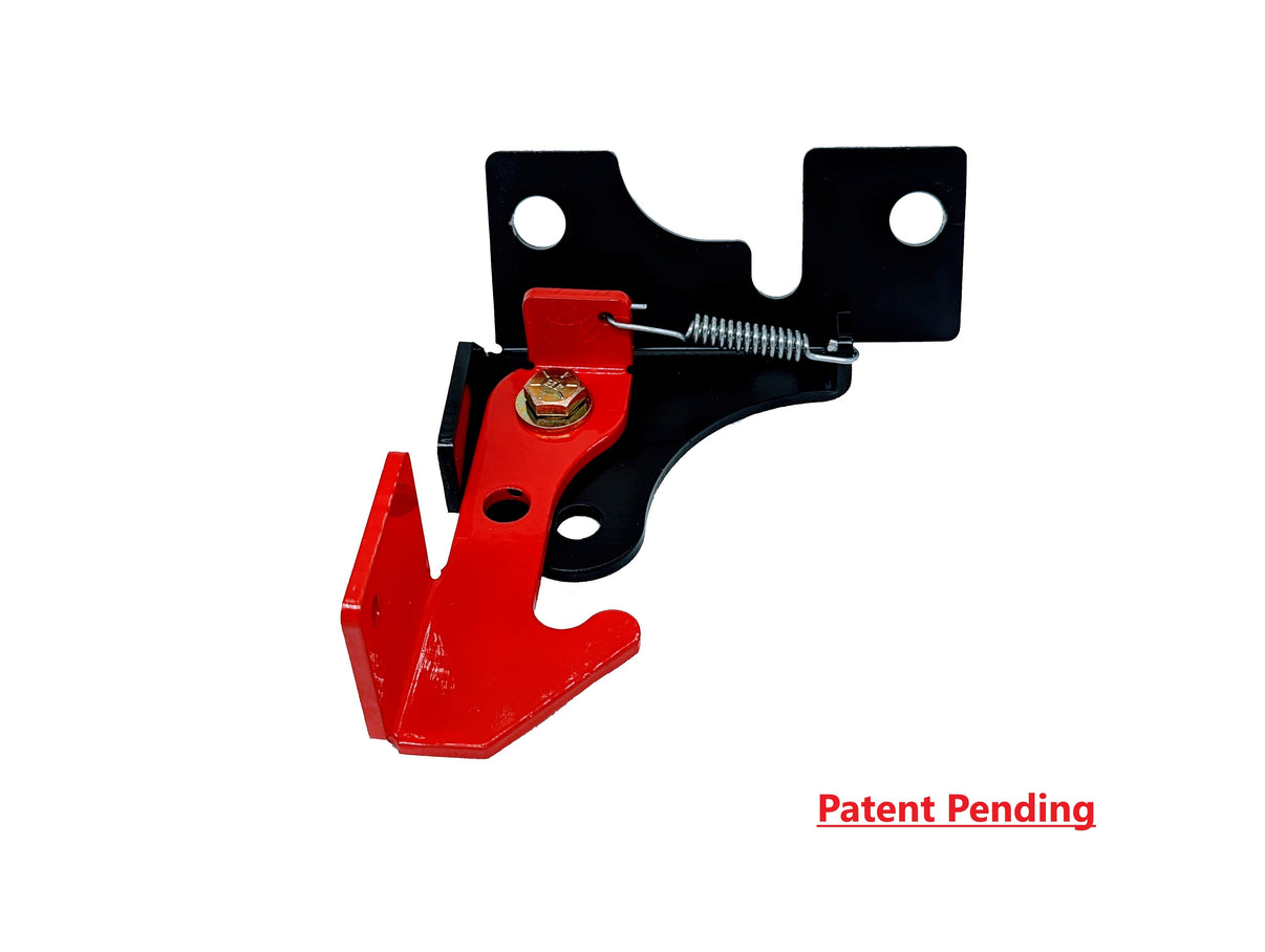 POLARIS RZR 800 PARKING BRAKE installation part, featuring a red and black design with patent pending status.