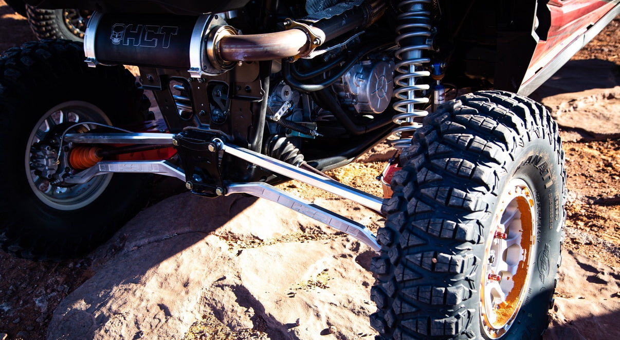 HCR Suspension RZR-05310-10 Aluminum High Clearance Links Set for Polaris RZR OEM width on UTV in off-road terrain