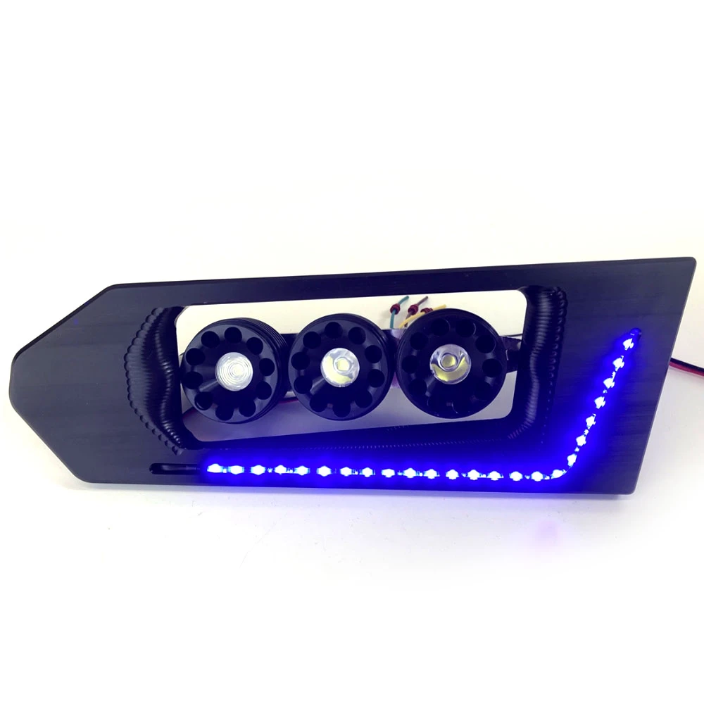 Heretic Studio Polaris Ranger Headlights ('14-'17; '18 Select Models) with LED lights and blue accents for off-road vehicles.